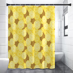 Pineapple Slices Pattern Print Premium Shower Curtain
