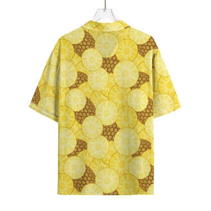 Pineapple Slices Pattern Print Rayon Hawaiian Shirt