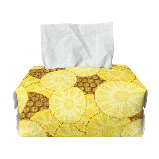 Pineapple Slices Pattern Print Rectangle Tissue Box Cover
