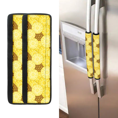 Pineapple Slices Pattern Print Refrigerator Handle Covers