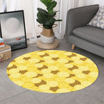 Pineapple Slices Pattern Print Round Rug
