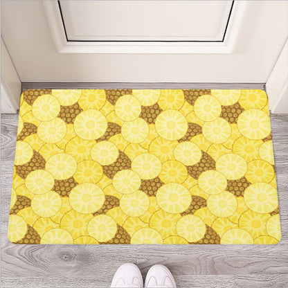 Pineapple Slices Pattern Print Rubber Doormat