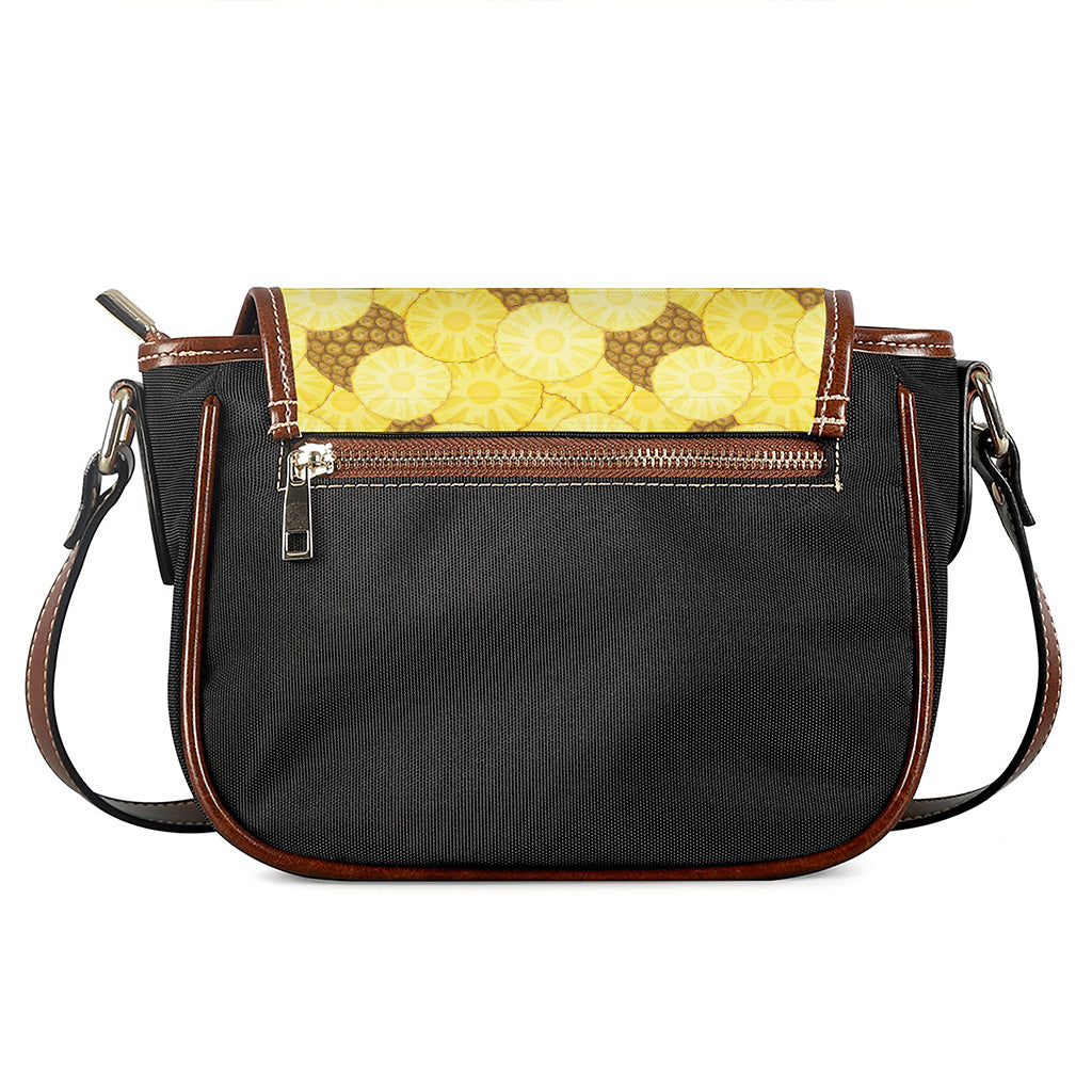 Pineapple Slices Pattern Print Saddle Bag