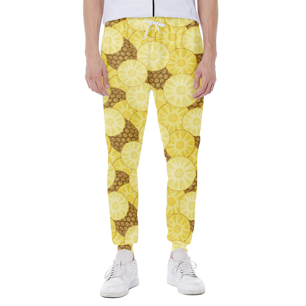Pineapple Slices Pattern Print Scuba Joggers