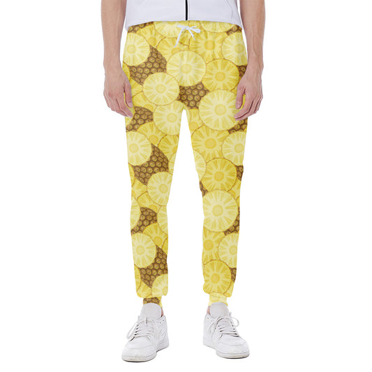 Pineapple Slices Pattern Print Scuba Joggers
