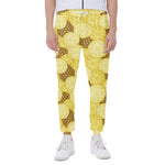 Pineapple Slices Pattern Print Scuba Joggers