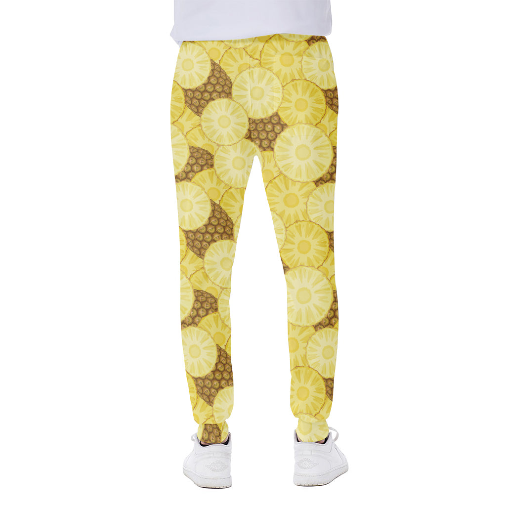 Pineapple Slices Pattern Print Scuba Joggers