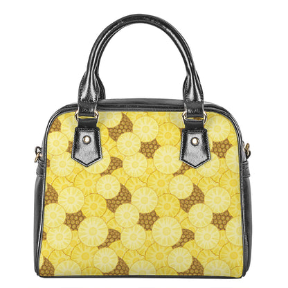 Pineapple Slices Pattern Print Shoulder Handbag