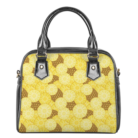 Pineapple Slices Pattern Print Shoulder Handbag