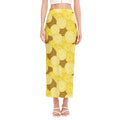 Pineapple Slices Pattern Print Side Slit Maxi Skirt