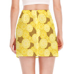 Pineapple Slices Pattern Print Side Slit Mini Skirt