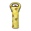 Pineapple Slices Pattern Print Single Neoprene Wine Tote