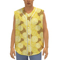 Pineapple Slices Pattern Print Sleeveless Baseball Jersey