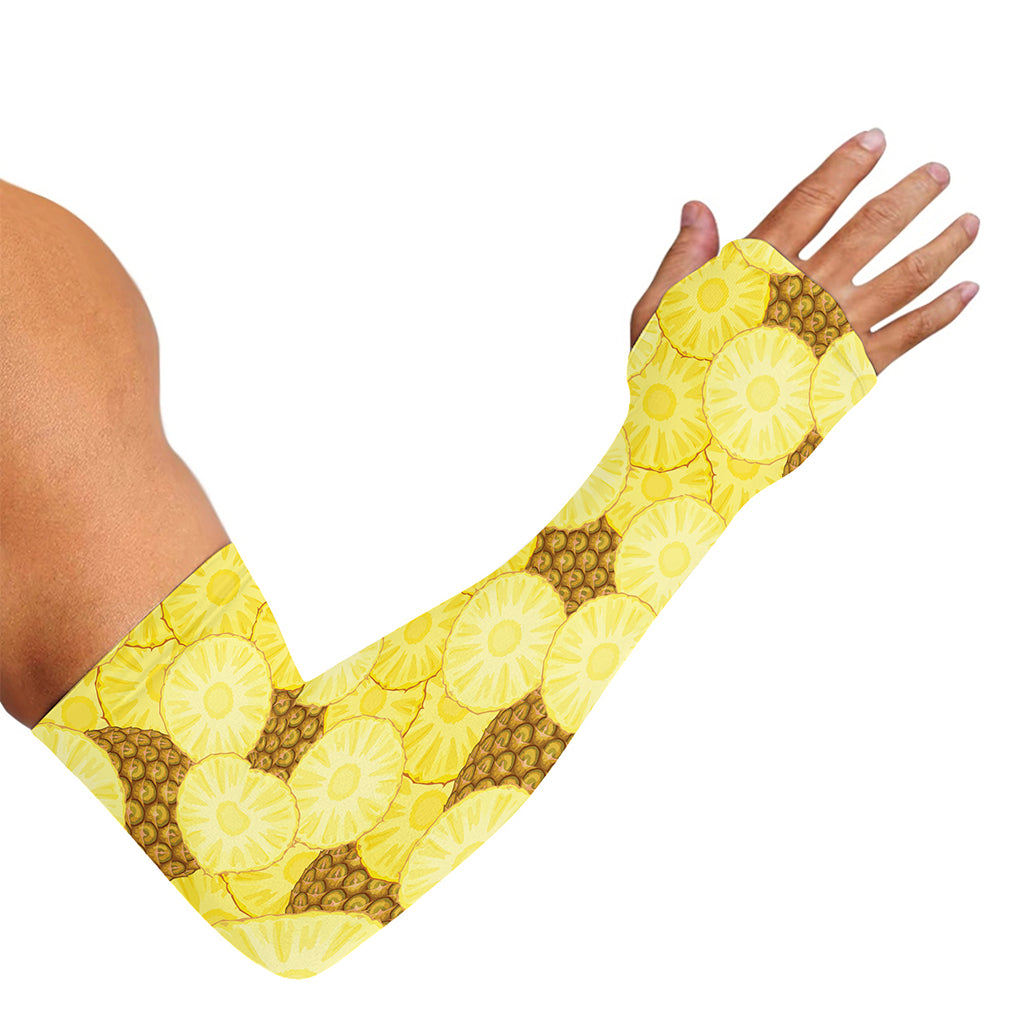 Pineapple Slices Pattern Print Sun Protection Arm Sleeves