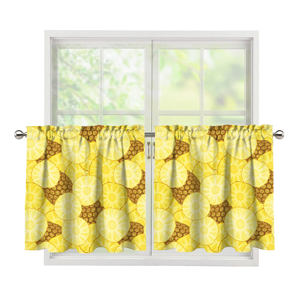 Pineapple Slices Pattern Print Tier Curtains