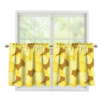 Pineapple Slices Pattern Print Tier Curtains
