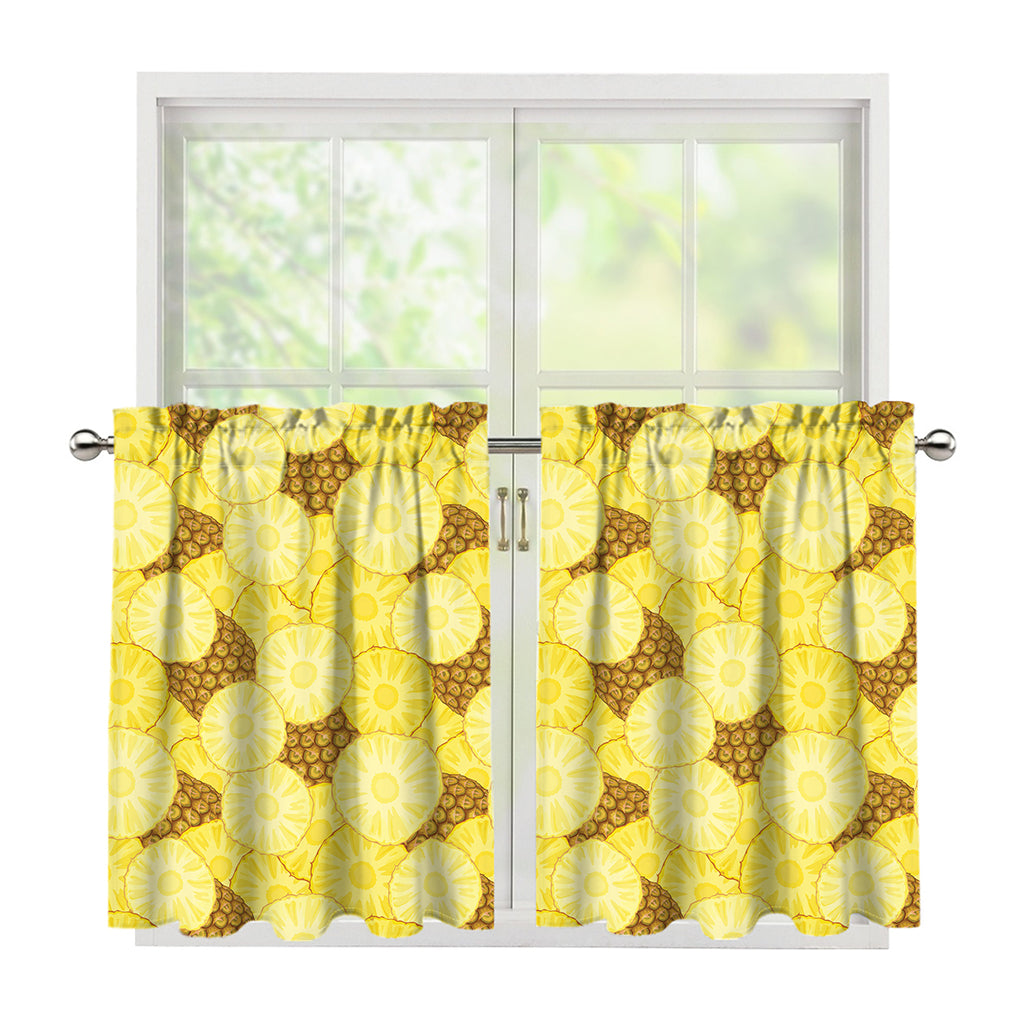 Pineapple Slices Pattern Print Tier Curtains