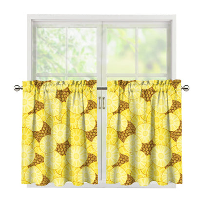 Pineapple Slices Pattern Print Tier Curtains