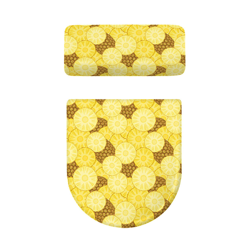Pineapple Slices Pattern Print Toilet Lid And Tank Cover Set