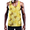 Pineapple Slices Pattern Print Men's Workout Tank Top
