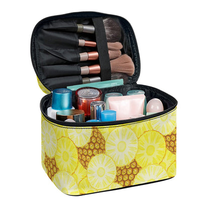 Pineapple Slices Pattern Print Travel Makeup Bag