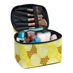 Pineapple Slices Pattern Print Travel Makeup Bag