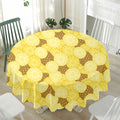 Pineapple Slices Pattern Print Waterproof Round Tablecloth
