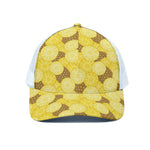 Pineapple Slices Pattern Print White Mesh Trucker Cap