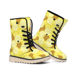 Pineapple Slices Pattern Print Winter Boots