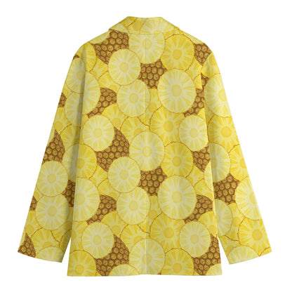 Pineapple Slices Pattern Print Women's Blazer
