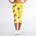 Pineapple Slices Pattern Print Women's Capri Leggings