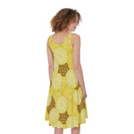 Pineapple Slices Pattern Print Women's Sleeveless Dress