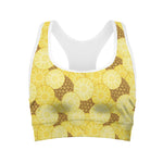 Pineapple Slices Pattern Print Women's Sports Bra