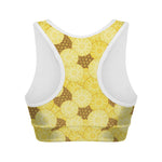 Pineapple Slices Pattern Print Women's Sports Bra
