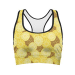 Pineapple Slices Pattern Print Women's Sports Bra