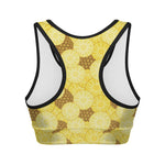 Pineapple Slices Pattern Print Women's Sports Bra