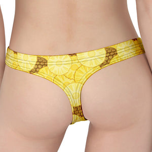 Pineapple Slices Pattern Print Women's Thong