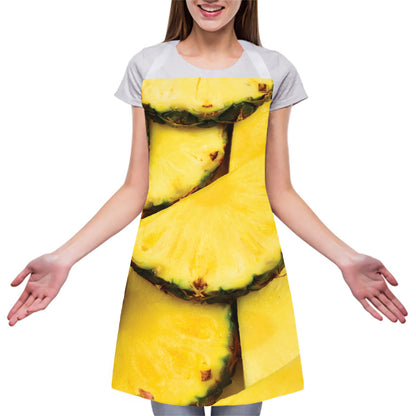 Pineapple Slices Print Adjustable Apron
