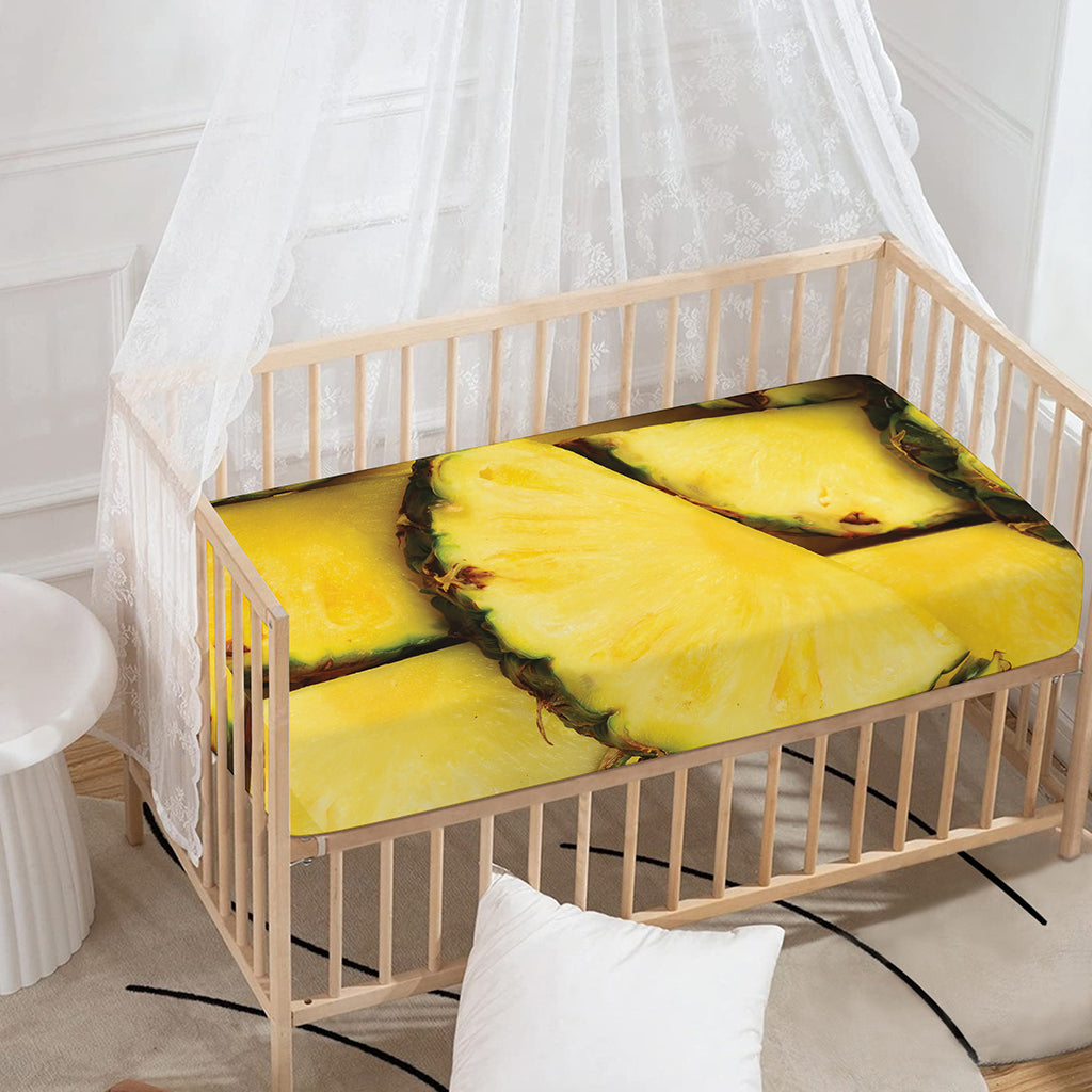 Pineapple Slices Print Baby Crib Sheet