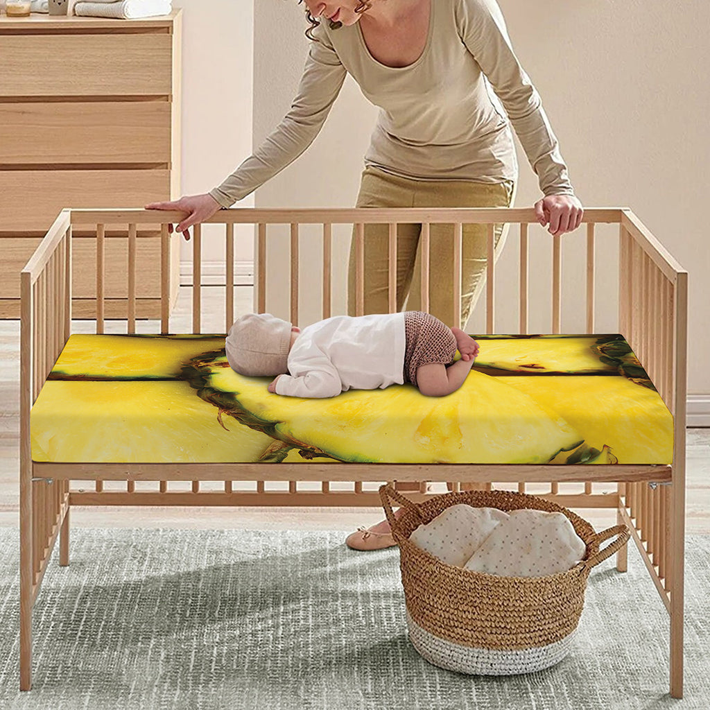 Pineapple Slices Print Baby Crib Sheet