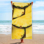 Pineapple Slices Print Beach Towel