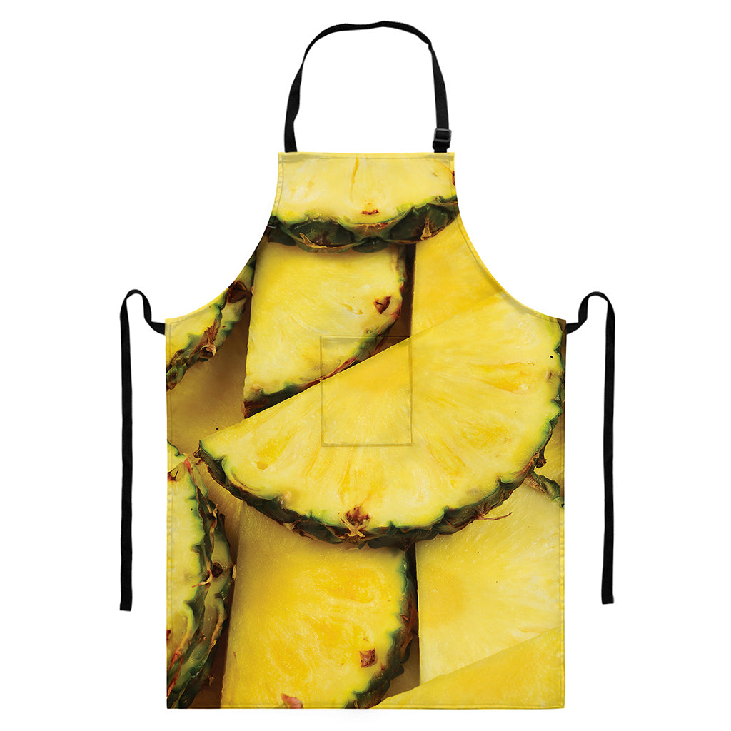 Pineapple Slices Print Bib Apron With Pocket