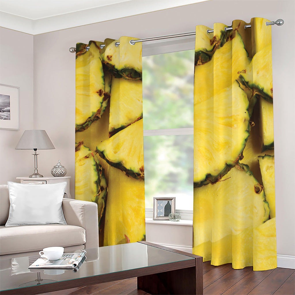 Pineapple Slices Print Blackout Grommet Curtains