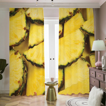 Pineapple Slices Print Blackout Pencil Pleat Curtains