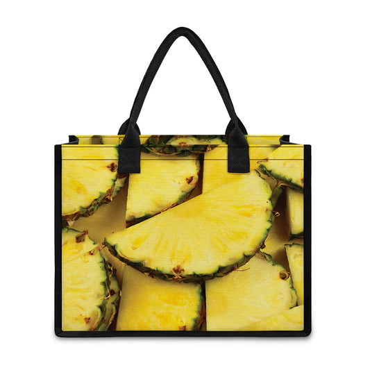 Pineapple Slices Print Canvas Tote Bag
