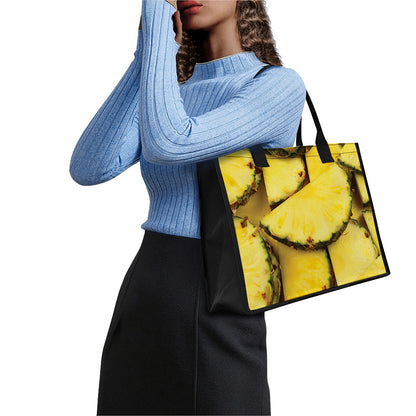 Pineapple Slices Print Canvas Tote Bag