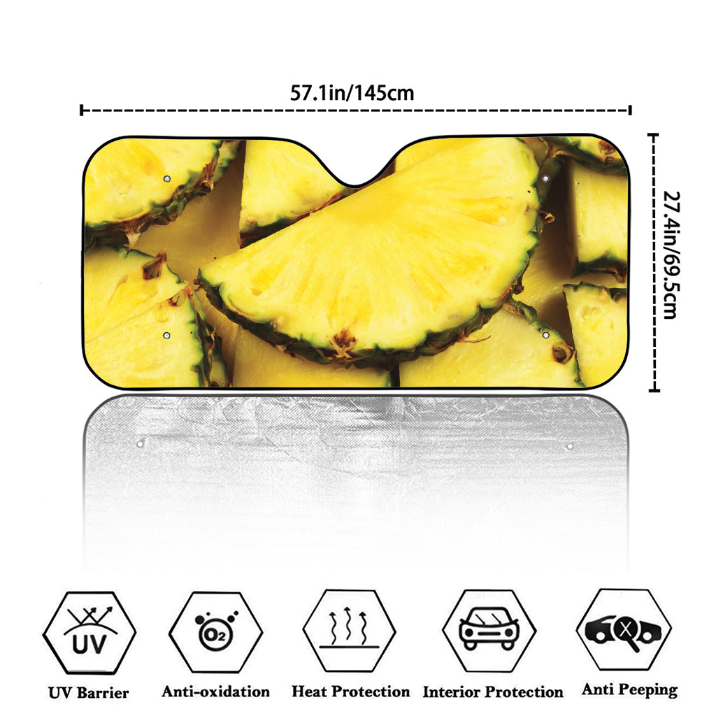Pineapple Slices Print Car Windshield Sun Shade