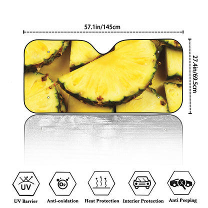 Pineapple Slices Print Car Windshield Sun Shade