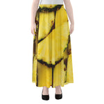 Pineapple Slices Print Chiffon Maxi Skirt