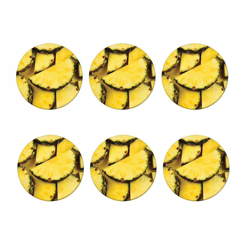 Pineapple Slices Print Coaster Set
